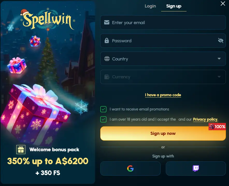 Modulo di registrazione su SpellWin